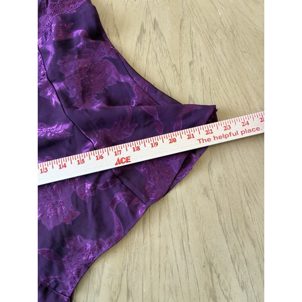 VTG Victoria’s Secret Gold Label Purple Sheer Floral Burnout Teddy Bodysuit S - Picture 11 of 16